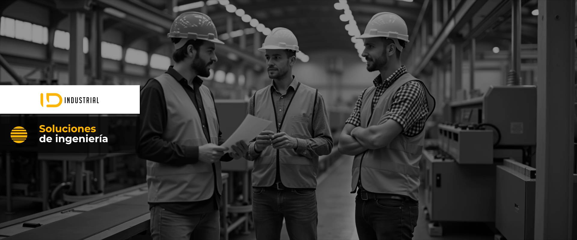 Equipo técnico trabajando en infraestructura industrial